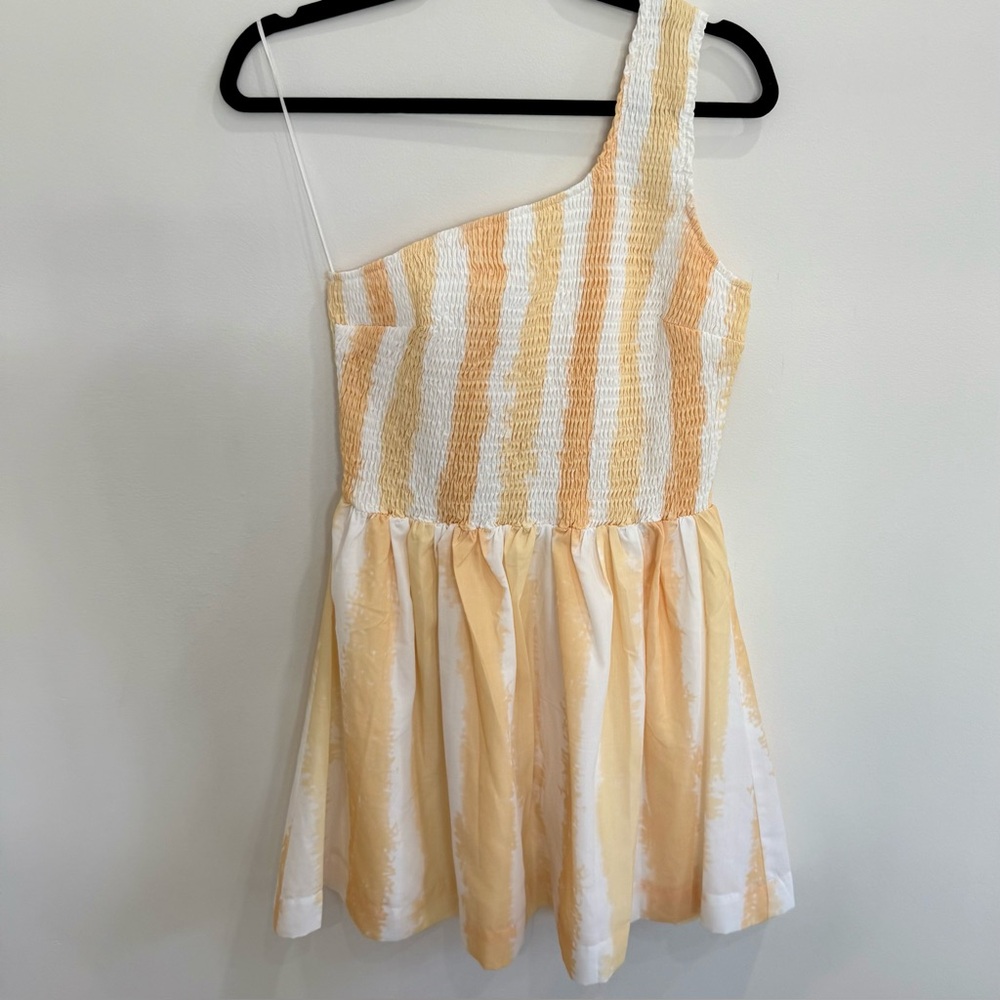 Petal & Pup Yellow and White Striped One-Shoulder Sundress - Picture 3 of 9